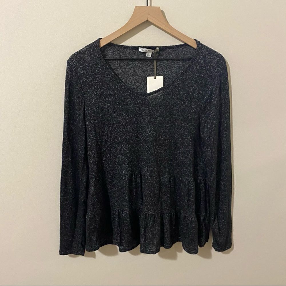 Green Envelope Babydoll Peplum Long Sleeve